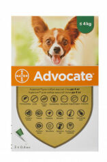 Акция на Краплі Bayer Advocate для собак до 4 кг від заражень ендо- та екто паразитами 3 піпетки / 1 уп. (4007221037408) от Y.UA