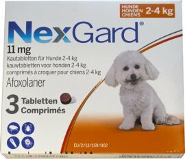 Акция на Таблетки від бліх і кліщів Merial NexGard для собак вагою 2-4 кг S 1 уп. 3 шт. інсектоакарицид (3661103042846) от Y.UA