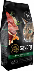 Акція на Сухий корм Savory для кішок зі свіжим м'ясом індички і качкою, 2 кг (4820232630051) від Y.UA