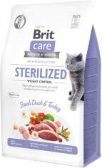 Акция на Сухий корм Brit Care Cat Gf Sterilized Weight Control для стерилізованих кішок 7 кг (8595602540785) от Y.UA