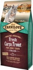 Акція на Сухий корм Carnilove Fresh Carp & Trout Sterilised for Adult cats для кастрованих котів і стерилізованих кішок з коропом і фореллю 6 кг від Y.UA