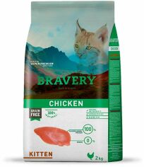 Акция на Сухий корм Bravery Chicken Cat Kitten для кошенят з куркою 2 кг (7722 Br KIT_2KG) от Y.UA