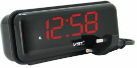 Акція на Настільний годинник з будильником VST VST-738 Red Light від Rozetka