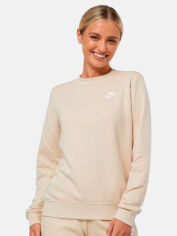 Акція на Свитшот утепленный женский Nike Club Fleece Crew DQ5473-126 XS Бежевый від Rozetka