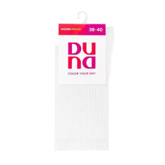 Акция на Шкарпетки жіночі Duna 3341 високі, білі, розмір 21-23 от Eva