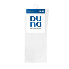 Акція на Шкарпетки чоловічі Duna 2240 високі, білі, розмір 25-27 від Eva
