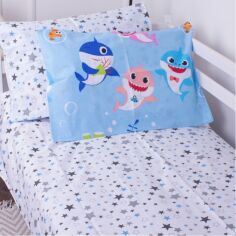 Акція на Наволочка MirSon Бязь Kids Time 17-0521 Sharks Blue 50х70 см від Rozetka