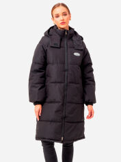 Акция на Куртка демісезонна довга з капюшоном жіноча Icon ID817black XL Чорна от Rozetka