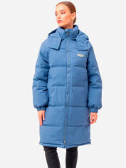 Акция на Куртка демісезонна довга з капюшоном жіноча Icon ID817blue XL Блакитна от Rozetka