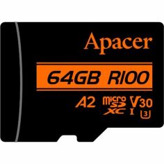 Акция на Карта памяти Apacer microSD  64GB UHS-I U3 A2 R100/W80MB/s + SD-адаптер (AP64GMCSX10U8-R) от MOYO