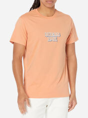 Акція на Футболка бавовняна довга чоловіча Guess 676664312 XL Помаранчева від Rozetka
