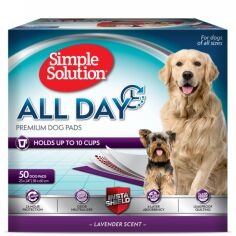 Акция на Пеленки для собак Simple Solution All Day Premium Dog Pads с ароматом лаванды 58x60 см 50 шт. (ss10242) от Stylus