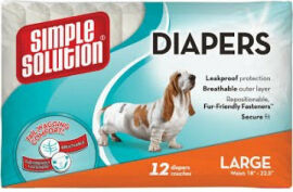 Акція на Подгузники Simple Solution Disposable Diapers Large для собак (L) 12 шт. (ss10585) від Stylus