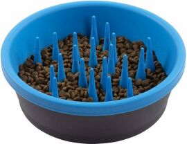 Акция на Миска силиконовая Dexas Silicone Slow Feed Bowl для медленного кормления для собак 1.44 л темно-серая/голубая (PW301-432-2194) от Stylus
