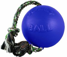 Акція на Игрушка для собак Jolly Pets мяч с канатом Ромпей-н-Ролл 12х30х12 см синий (645BB) від Stylus