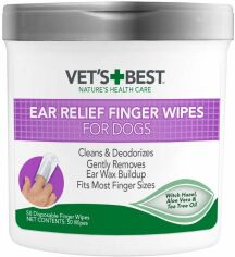 Акція на Серветки для чищення вух VET`S Best Ear Relief Finger Wipes для собак 50 шт. (vb00000) від Y.UA