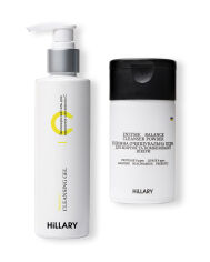 Акція на Ензимна пудра для жирної та комбінованої шкіри + Зволожуючий гель для вмивання з вітаміном C від Hillary-shop UA