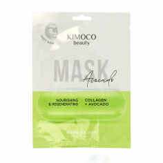 Акція на Відновлювальна живильна тканинна маска для обличчя Kimoco Beauty Nourishing & Regenerating Collagen + Avocado Mask з авокадо, 23 мл від Eva