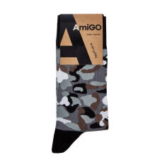 Акція на Шкарпетки чоловічі AmiGO класичні, з візерунком, сірі, розмір 25 від Eva