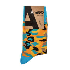 Акция на Шкарпетки чоловічі AmiGO класичні, з візерунком, жовті, розмір 25 от Eva