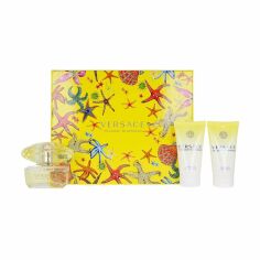 Акція на Парфумований набір жіночий Versace Yellow Diamond Gift Set (туалетна вода, 50 мл + лосьйон для тіла, 50 мл + гель для душу, 50 мл) від Eva