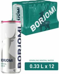 Акція на Упаковка мінеральної лікувально-столової сильногазованої води Borjomi 0.33 л х 12 банок від Rozetka