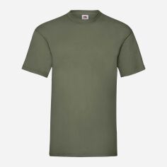 Акція на Футболка бавовняна довга чоловіча Fruit of the loom Valueweight 061036059 2XL Оливкова від Rozetka