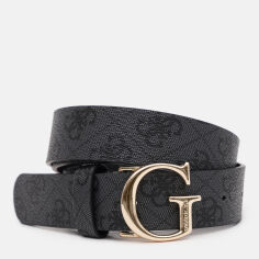 Акція на Ремінь жіночий Guess Emera Logo Adj Pant Belt BW7862-P3430-CLO L Coal Logo від Rozetka