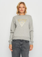 Акція на Світшот жіночий Guess Cn Gold Triangle Sweatshirt W3YQ12-K9Z21-LMGY L Сірий з принтом від Rozetka