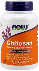 Акція на Now Foods Chitosan 500 mg Plus Сhromium 120 Vcaps Хитозан від Stylus