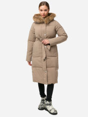 Акция на Куртка зимова довга жіноча Icon ID1575beige XL Бежева от Rozetka