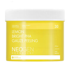 Акция на Відлущувальні педи для обличчя Neogen Dermalogy Lemon Bright Pha Gauze Peeling з екстрактом лимона, 30 шт от Eva