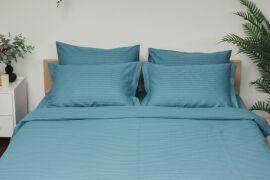 Акція на Комплект постільної білизни Moon&Star Сімейний 143х210х2 см Stripe Green Satin Stripe (MS-820000581) від Rozetka