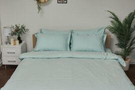 Акція на Комплект постільної білизни Moon&Star Полуторний 143х210 см Stripe Mint Satin Stripe (MS-820000605) від Rozetka