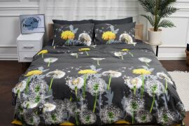 Акція на Комплект постільної білизни Moon&Star King Size 220x240 см наволочки 2х40х60 см Dandelion Black Бязь Gold Люкс (MS-820000905) від Rozetka