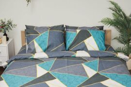 Акція на Комплект постільної білизни Moon&Star King Size 220x240 см наволочки 2х40х60 см Triangles Мікросатин Premium (MS-820001458) від Rozetka