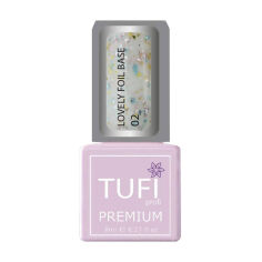 Акція на База для гель-лаку Tufi profi Premium Lovely Foil Base з фольгою, 02 Конфетті, 8 мл від Eva