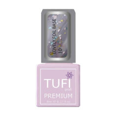 Акция на База для гель-лаку Tufi profi Premium Lovely Foil Base з фольгою, 10 Бузковий дим, 8 мл от Eva