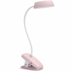 Акція на Лампа настольная аккумуляторная Philips LED Reading Desk lamp Donutclip розовый (929003179627) від MOYO