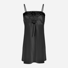 Акция на Нічна сорочка DKaren Slip Flores XS Black от Rozetka