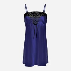 Акция на Нічна сорочка DKaren Slip Flores XL Navy Blue от Rozetka