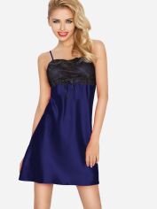 Акция на Нічна сорочка DKaren Slip Ismena 2XL Navy Blue от Rozetka