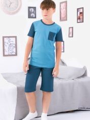 Акція на Піжама літня дитяча (футболка + шорти) Носі Своє 6250-002 164 см Ромби (темна блакить) (p-5846-128301) від Rozetka