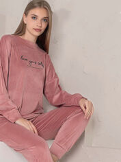 Акция на Піжама (кофта + штани) жіноча бавовняна Boyraz 190016 L Рожева от Rozetka