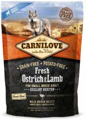 Акция на Сухой корм Carnilove Fresh Ostrich Lamb для взрослых собак мелких пород ягненок и страус 1.5 кг (8595602527472) от Stylus