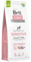 Акция на Сухой корм Brit Care Dog Sustainable Sensitive для взрослых собак с чувствительным пищеварением с рыбой и насекомыми 12кг (8595602559190) от Stylus