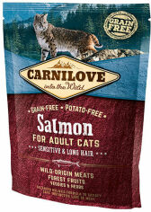 Акция на Сухой корм для взрослых кошек с чувствительным пищеварением Carnilove Salmon Sensitive & Long Hair 400 г (8595602512294) от Stylus