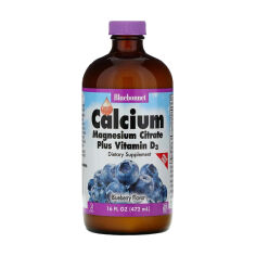 Акція на Кальцій, цитрат магнію з вітамін Д3 Bluebonnet Nutrition Calcium, Magnesium Citrate With Vitamin D3 зі смаком чорниці, в рідині, 472 мл від Eva