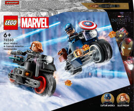 Акція на Конструктор LEGO Marvel Super Heroes Мотоцикли Чорної Вдови й Капітана Америка (76260) від Будинок іграшок