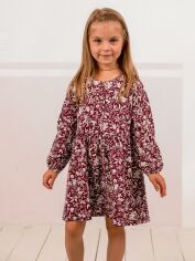 Акція на Дитяче плаття для дівчинки KRAKO 3004D26 122-128 см Бордовий/Флорал від Rozetka